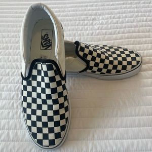 Vans checkered slip ons